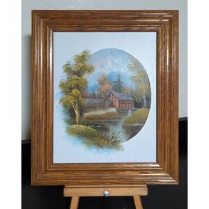 FATHER'S DAY IDEA Vintage Nathan Framed Oil Painting‎ on Canvas 11" x 13"